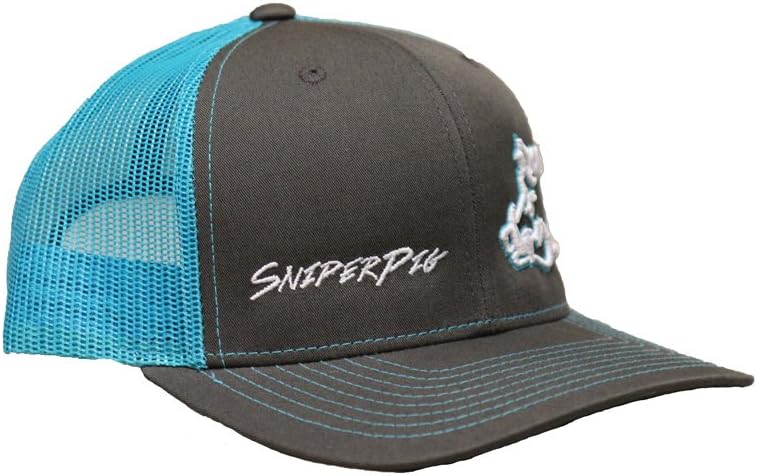 Sniper Pig Neon Blue Mesh Snapback Hat