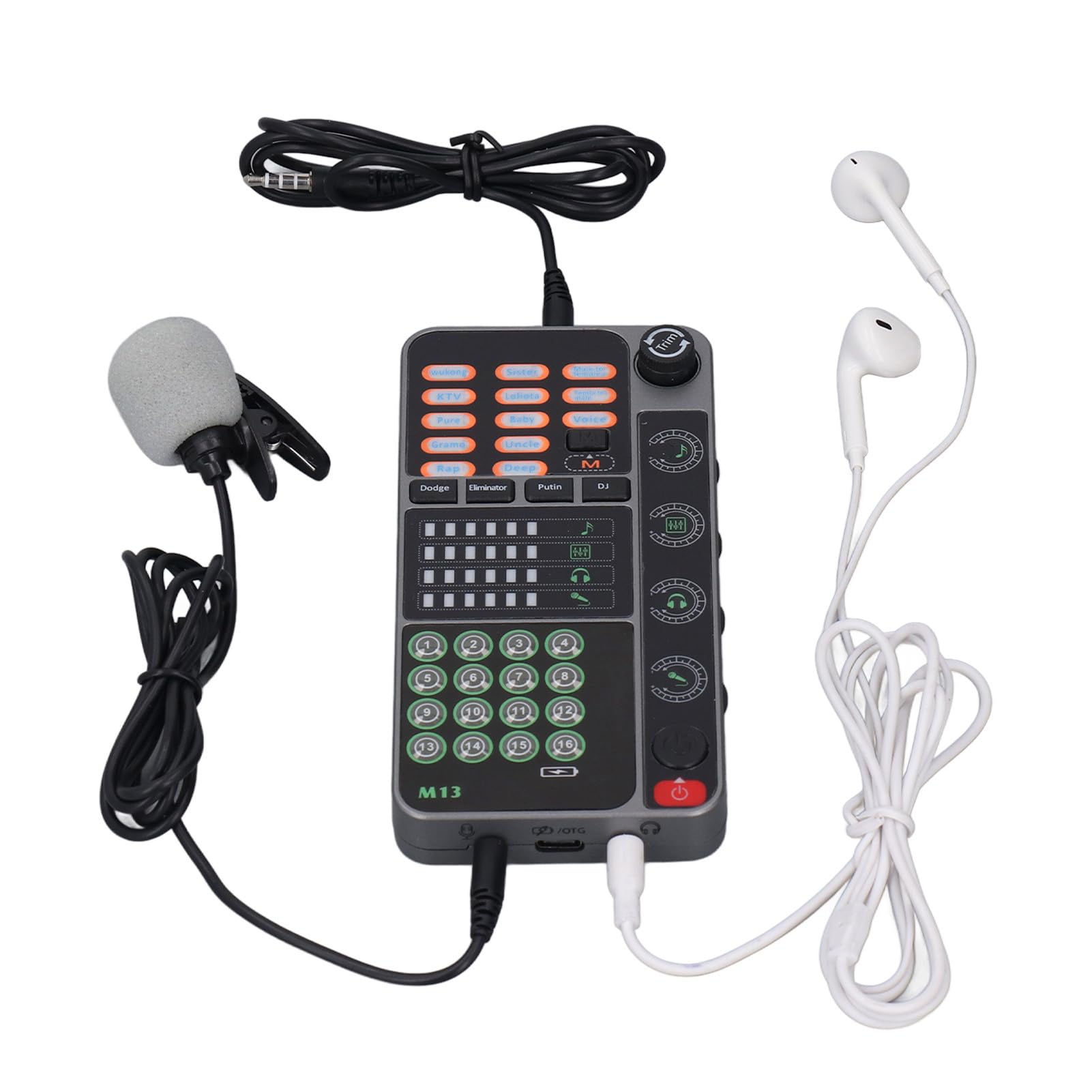 Changeur de Voix Portable Bluetooth Carte Son Effets Sonores Multifonctions pour Téléphone PC