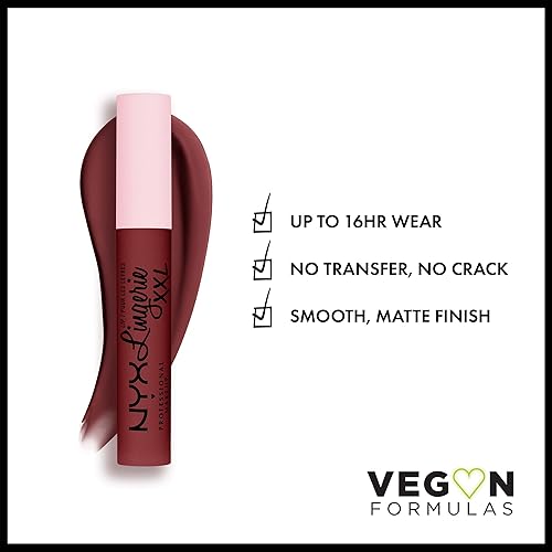 Miniatura 2 de Nyx - Maquillaje profesional labial líquido de la línea Lingerie XXL, mate, Strip & Tease (Color marrón ciruela).