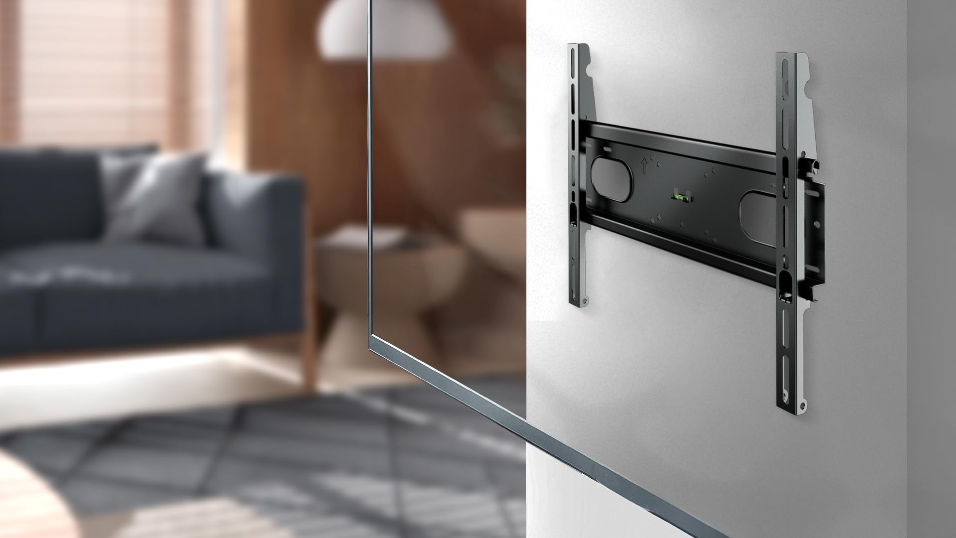 Meliconi Space System Flat 400 XL, uchwyt ścienny do telewizorów z płaskim ekranem od 32" do 85", uchwyt do telewizora z VESA 200-300-400, nośność: 60 kg, czarny