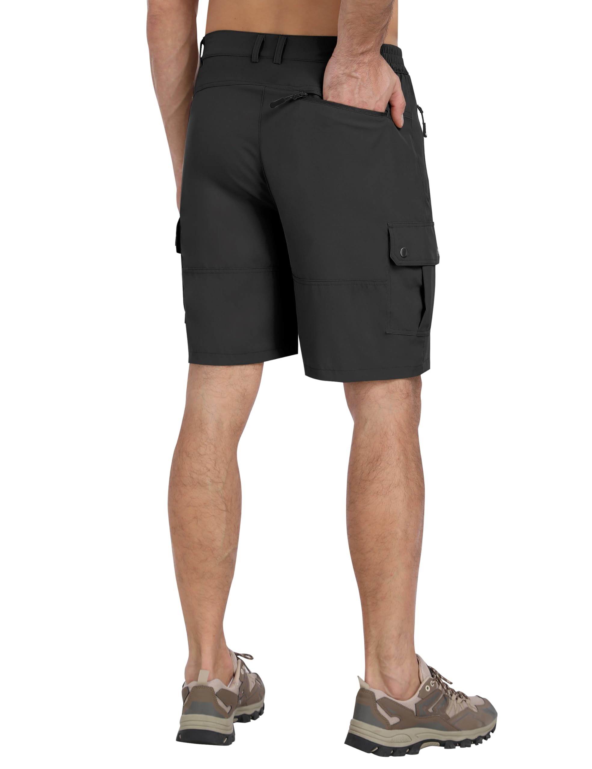 MoFiz Qucik Dry - Pantalones cortos de senderismo para hombre, ligeros, elásticos, para golf, estilo casual, con 5 bolsillos