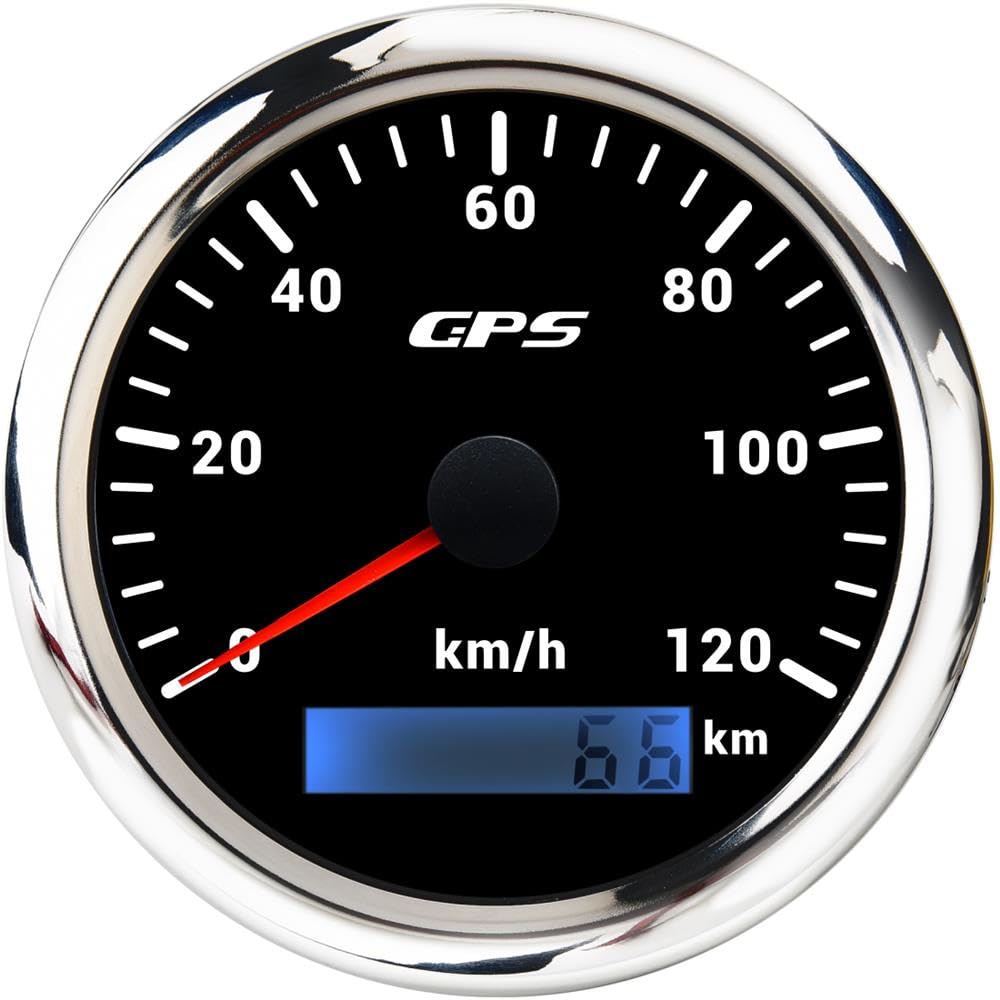 Tachimetro GPS da 85 mm, contachilometri 0-120 km/H, impermeabile, IP67, 7 colori, per auto, barca, yacht, 12 V/24 V