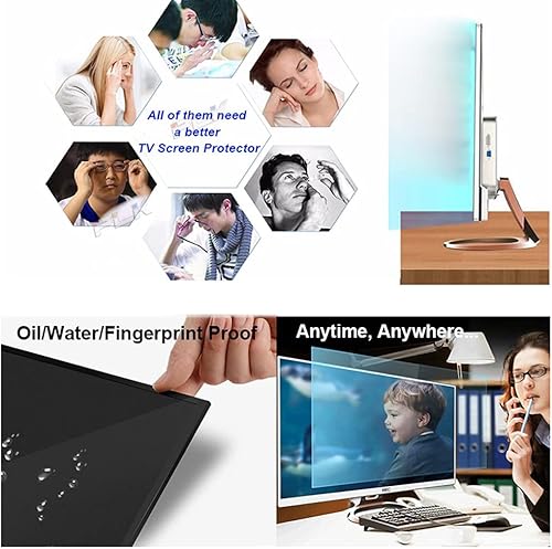 Miniatura 2 de WSHA Protector de pantalla de TV de acrílico anti luz azul de 32 a 42 pulgadas, panel de película de protección ocular antideslumbrante, reduce la