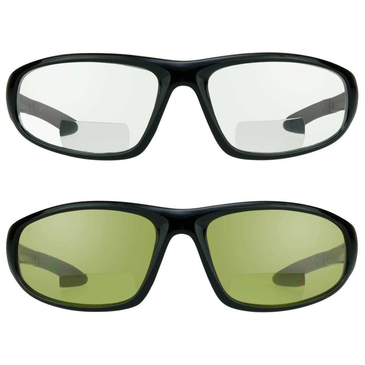 proSPORT Bifocal Safety Glasses ANSI Z87 Wrap Around Protective Sunglasses for Work, Motorcycle, Outdoor UV 400 Anti Glare