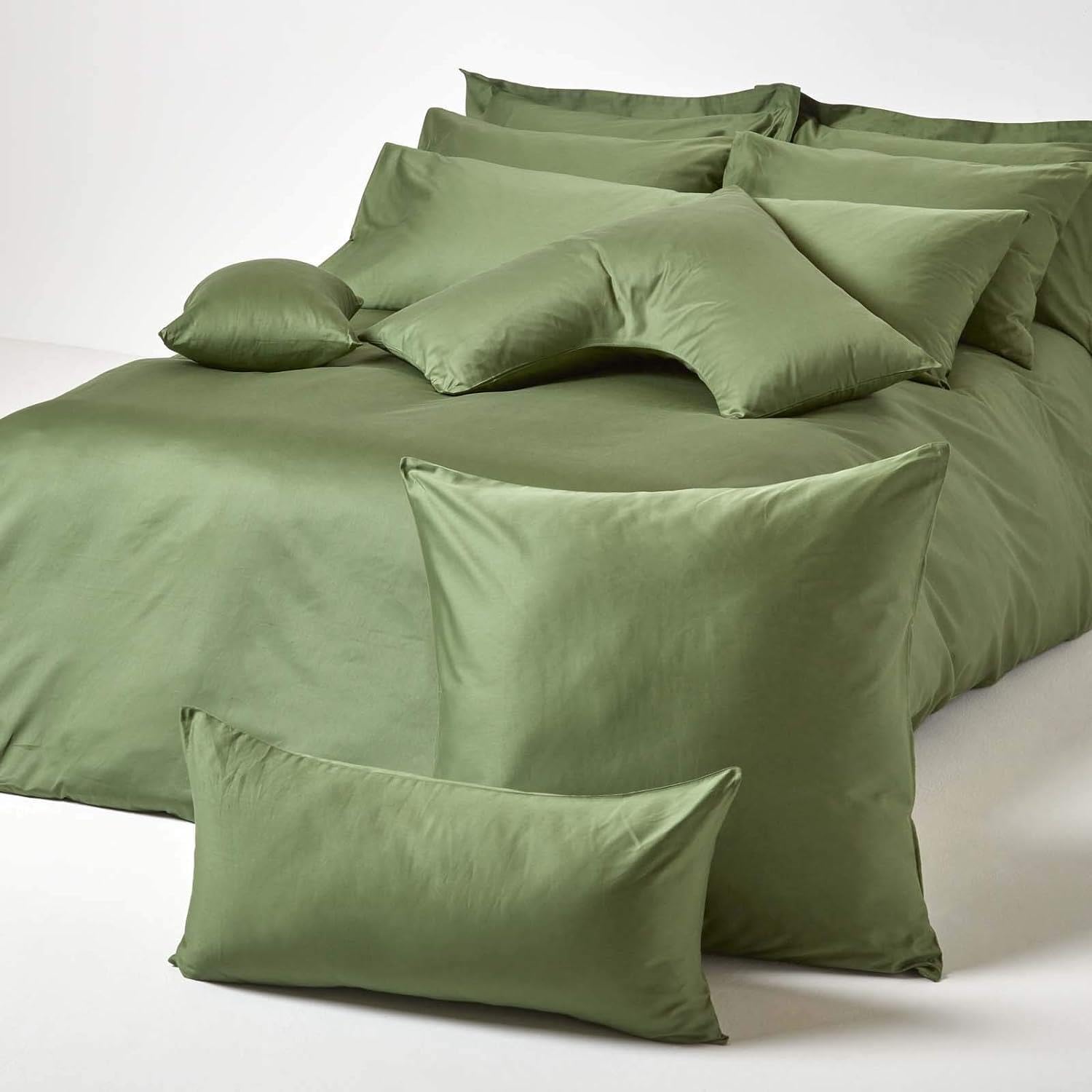 Homescapes Federa A V In Cotone Biologico 400 Filati - Morbida Per Allattamento E Gravidanza, Marrone