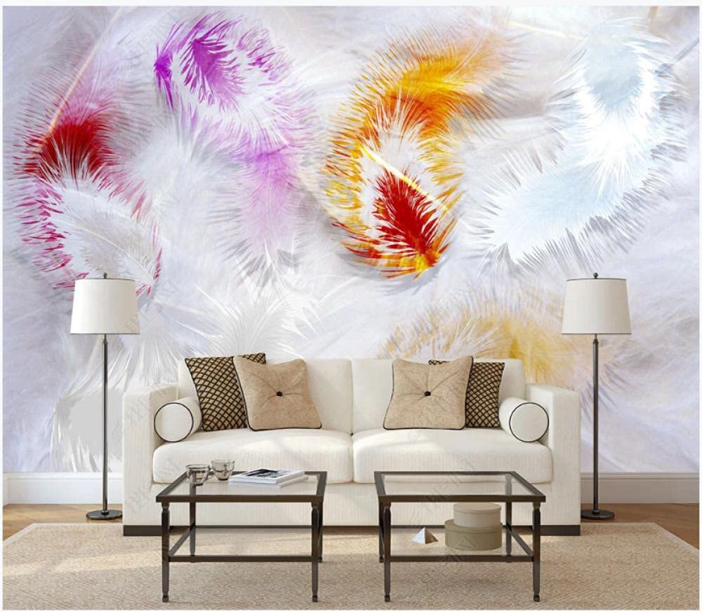 Papel De Pared 3D Tela No Tejida Papel Pintado Plumas Simples Pintadas A Mano Hermoso Resumen Papel Pintado Pared Mural Decorativo Salón Dormitorio 400x280cm