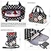 Vbiger 3 in 1 School Bag Waterproof Nylon Shoulder Daypack Polka Dot Bookbags Backpacks Cell Phone Messenger Bags Pencil Case (Dark Blue)