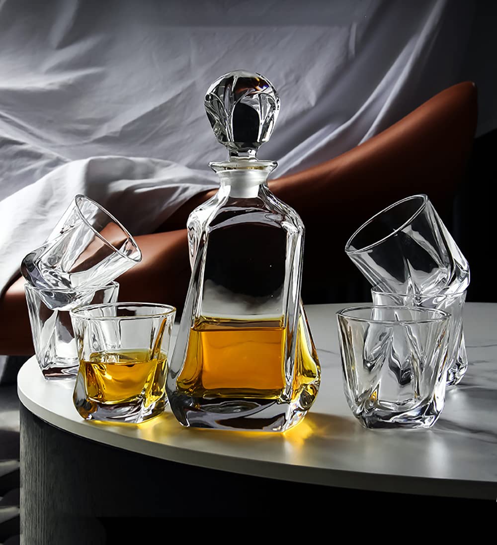 Vasos De Whisky De Cristal De Lujo, Estilo Antiguo, Clásico, Grueso, con Fondo Pesado, Cristal Soplado A Mano En Una Caja De Regalo, Tazas De 7.7 Onzas, Juego De 2/4/6 Tazas, Cócteles S