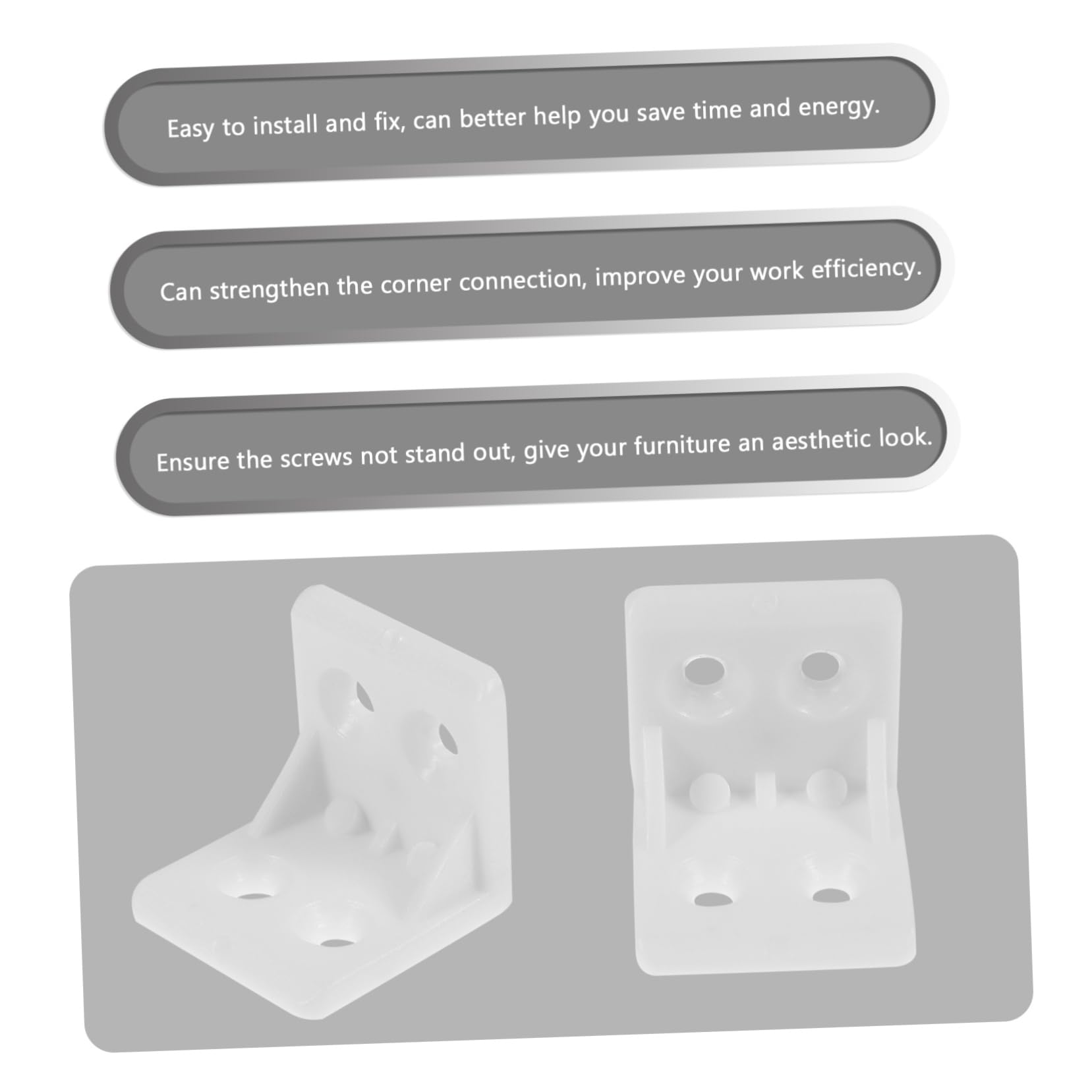 KICHOUSE Furniture Corner Brackets 90 Degree Connectors Easy Install Mending Plates