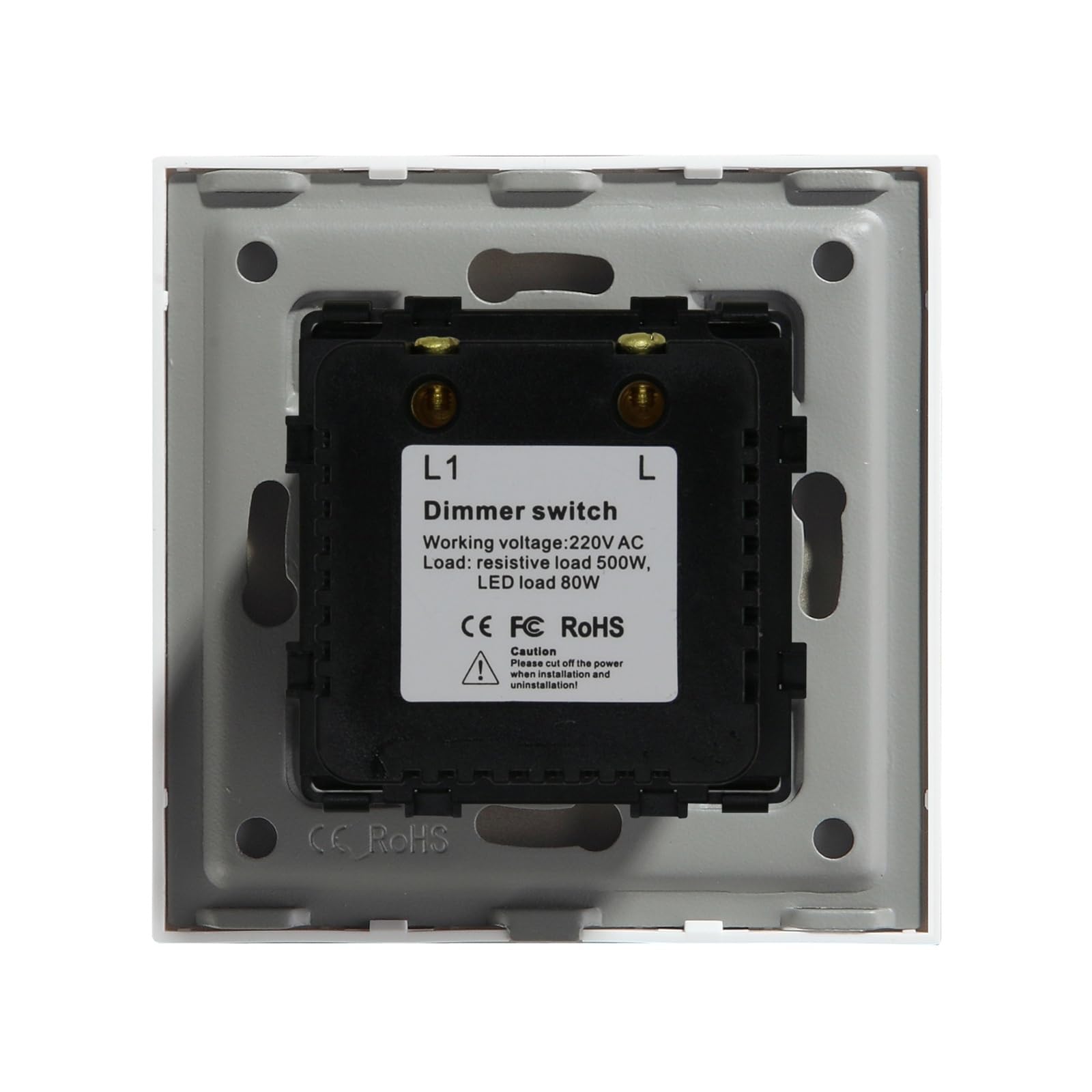Interruptor de luz con perilla giratoria ajustable, interruptores de pared de cristal(Gray)