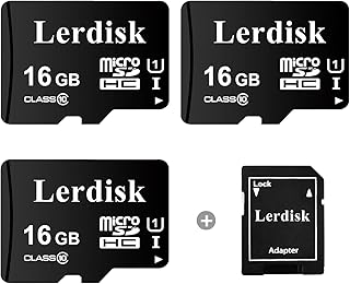 Lerdisk Factory Wholesale 3-Pack Micro SD Card 16GB U1 C10 UHS-I MicroSDHC in Bulk Produced by 3C Group Authorized Licencee (16GB)