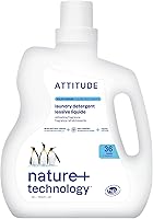 ATTITUDE EWG Verified Liquid Laundry Detergent, Plant-Based Vegan, Wildflowers Scent, HE Compatible, 36 Loads, 60.8 Fl Oz