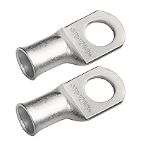 Vista 79 de SELTERM 25 piezas de lengüetas de cable de batería de cobre estañado de grado marino de 2/0 AWG de 3/8 pulgadas, terminales de anillo de calibre 00