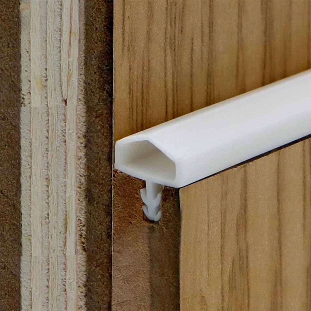 Cinta de goma para tope de puerta, 5 m por 10 mm, para ventanas y marcos de puertas para reducir el ruido, el polvo y el clima para espacios interiores (blanco)