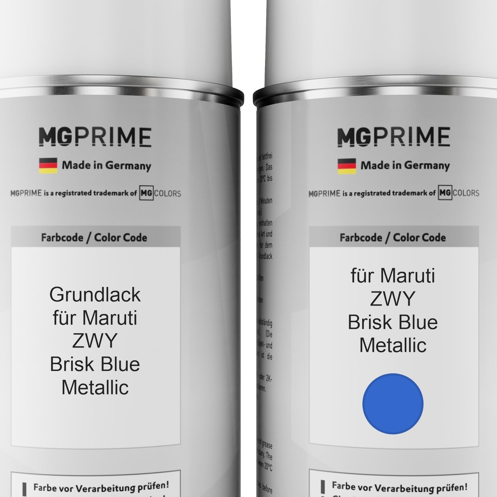 MG PRIME Vernice per auto Bombolette per Maruti ZWY Brisk Blue Metallic +2K | Kit vernice di fondo + base + trasparente 2K, bombolette spray 400ml