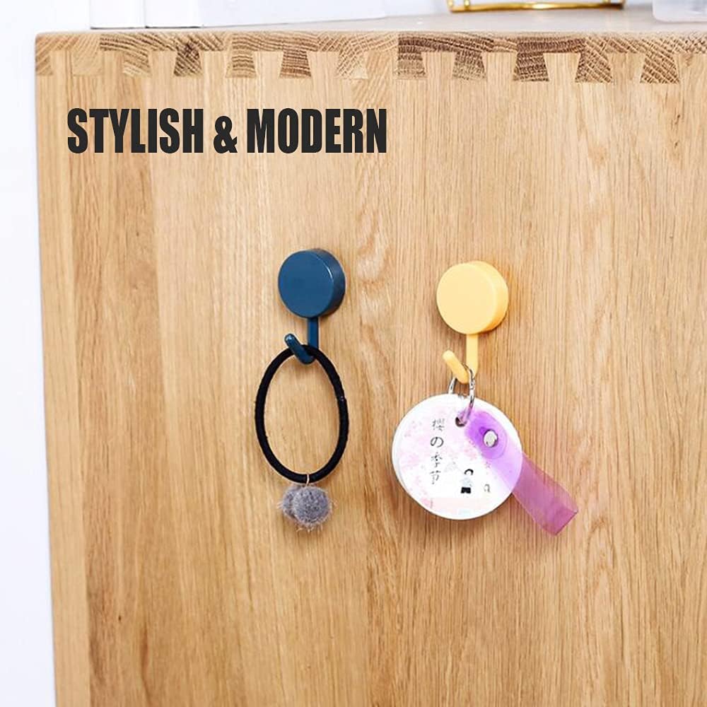 Wall Hooks,Command Hooks(10pcs),Multifunctional Seamless Wall Hooks,Suitable for Towel Hooks,Hooks for Hanging Coats,Shower Hook,Curtain Hooks,Door Hook Yellow,Blue