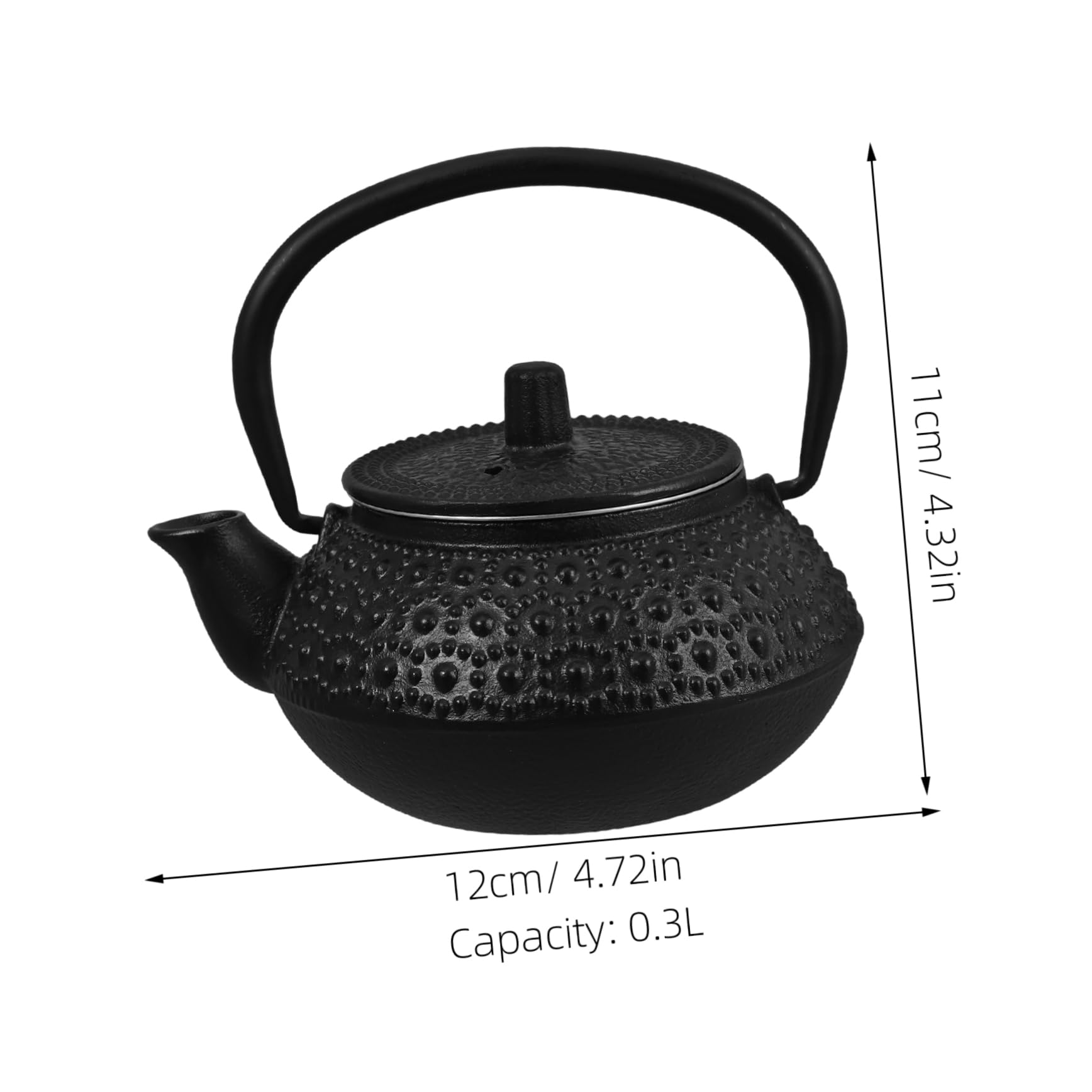 Bouilloire en Fer 0,3l avec Infuseur pour Thé en Vrac, Solide et Stable, Style Simple et Élégant, pour Infusion à Domicile