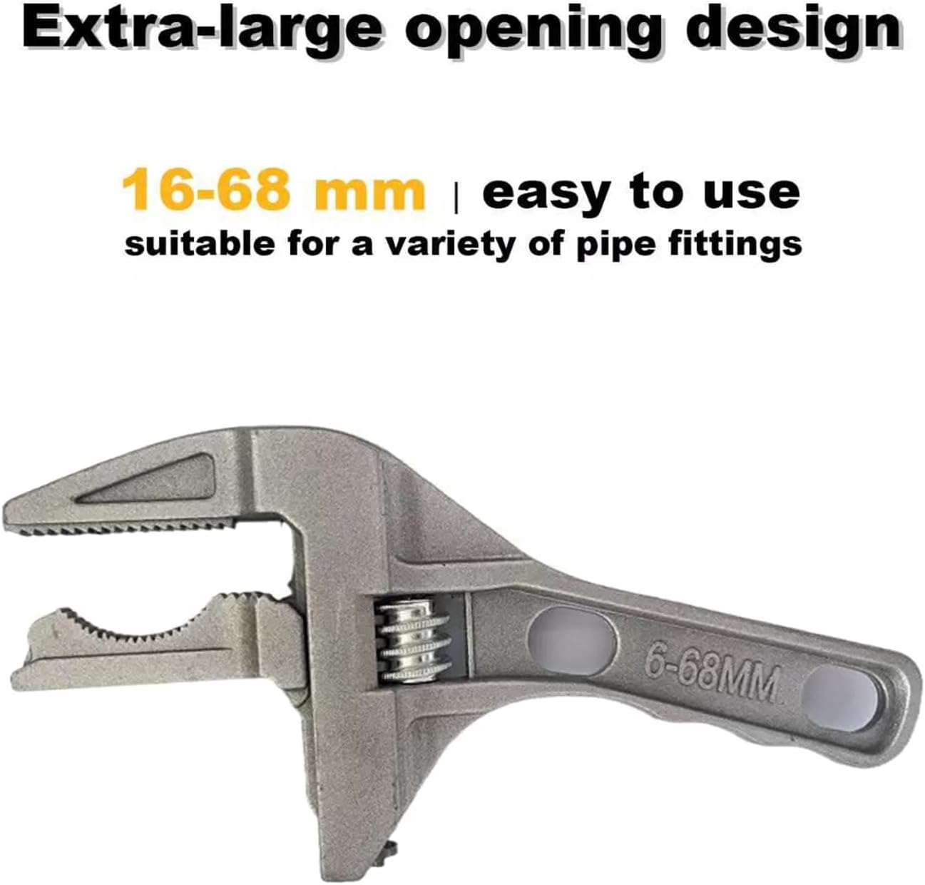 Adjustable wrench, large opening 6-70 mm short handle, aluminum alloy wrench, mini plumber's wrenches, suitable for kitchen pipes, sinks, and bathrooms.