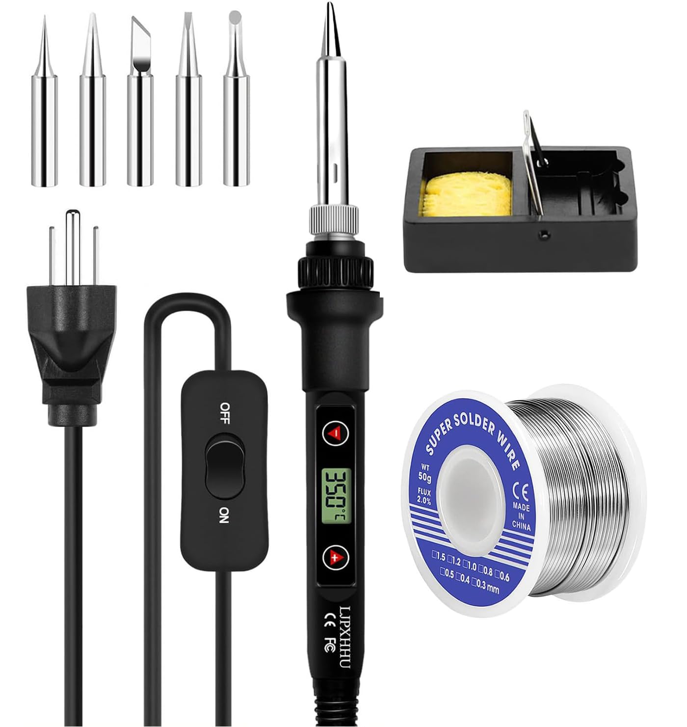 80W LCD Soldering Iron Kit Adjustable Temperature 180-520°C Soldering Gun
