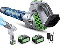 Comchoi Cordless Leaf Blower: 680 CFM 200 MPH, 5 Speeds, 2x 21V Batteries & Charger - Lightweight Handheld for Lawn Care