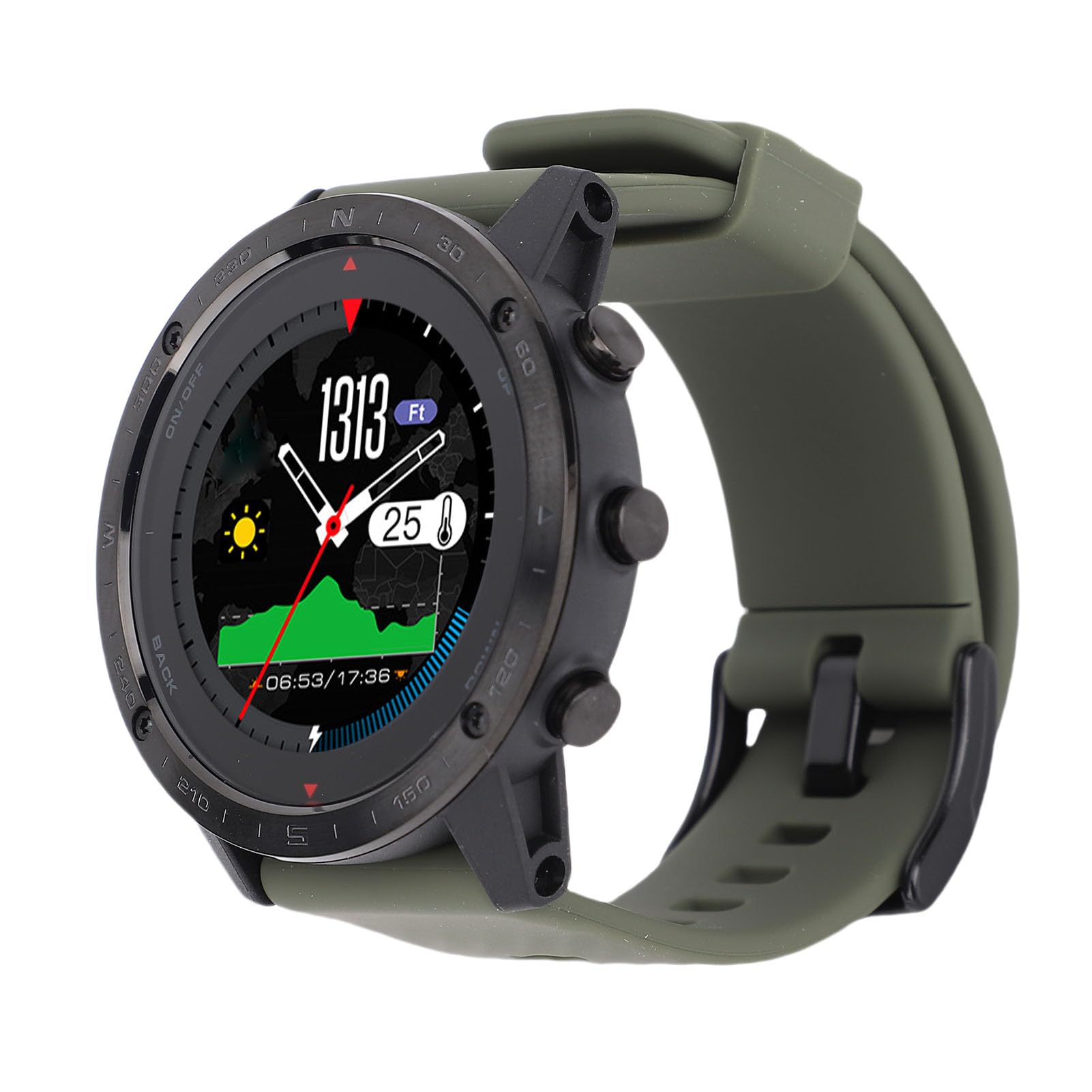 Orologio Intelligente Rotondo con Display da 1,3 Pollici - Orologio Sportivo Durevole per Immersioni e Nuoto - Materiale Leggero in Lega Ti - Ideale per attività All'aperto