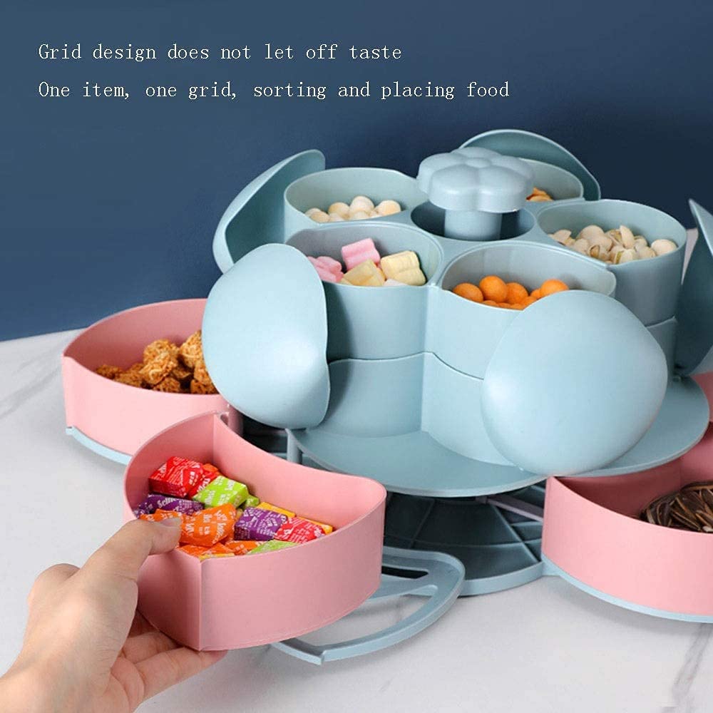 Caja De Frutas Secas Contenedor De Almacenamiento De Dulces De Nueces Bandeja Giratoria De Frutas Secas Placa De Rejilla Caja De Almacenamiento De Sala De Estar De Meriendas Adecuada for Dulces De Nue