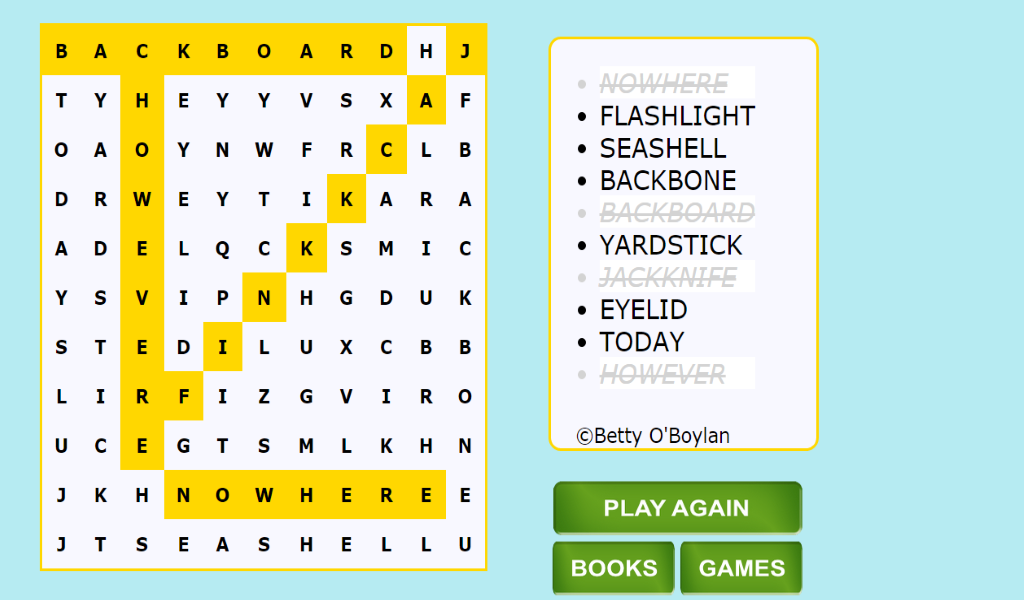 Complex Word Search Examples Betty O'Boylan's Compound Word Search - App on Amazon Appstore