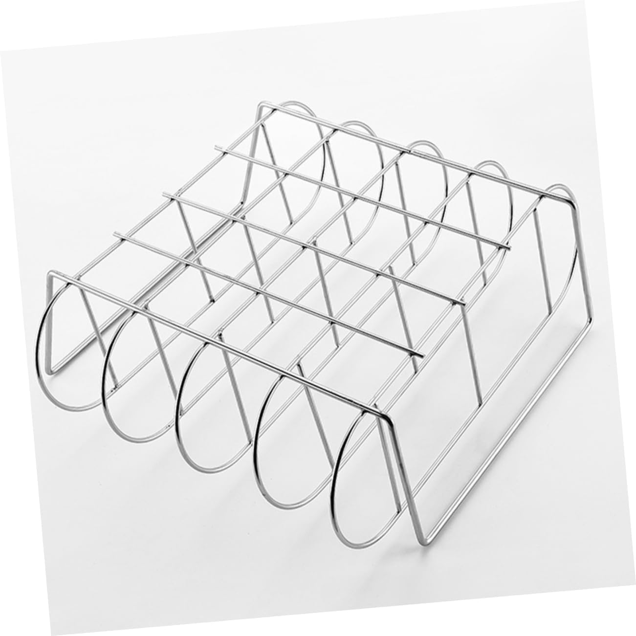 Bbq Rib Rack Holder Heavy Duty Stainless Steel Grill Rack for Outdoor Barbecue Camping and Picnics Durable with Heat and Resistance