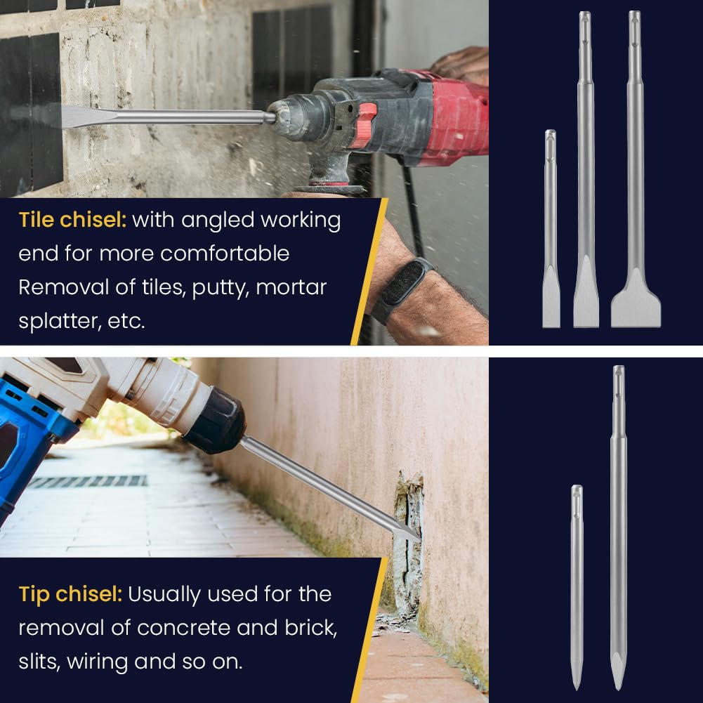 KSP-TEC® SDS Plus boor 20 x 600 mm, hamerboor voor beton met 4 snijkanten, betonboor, lange steenboor, verpakt in een praktische draaispit, SDS Plus, 20 x 600 mm