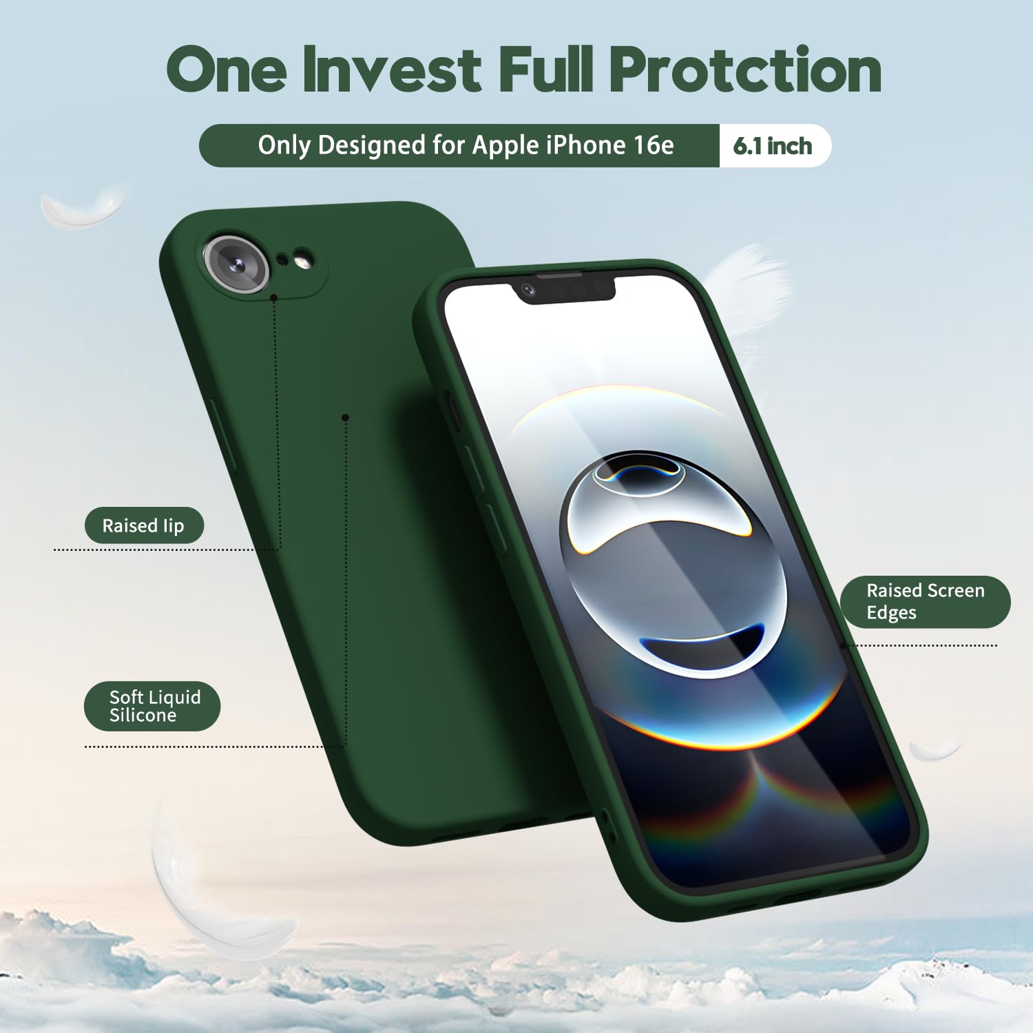oakxco for iPhone 17 Pro Max Phone Case Liquid Silicone, Cute Thin Slim Grip Soft Rubber Gel for Women Men, Smooth Matte TPU Plain Solid Color Girly Simple Case with Camera Cover, Light Pink — view 157