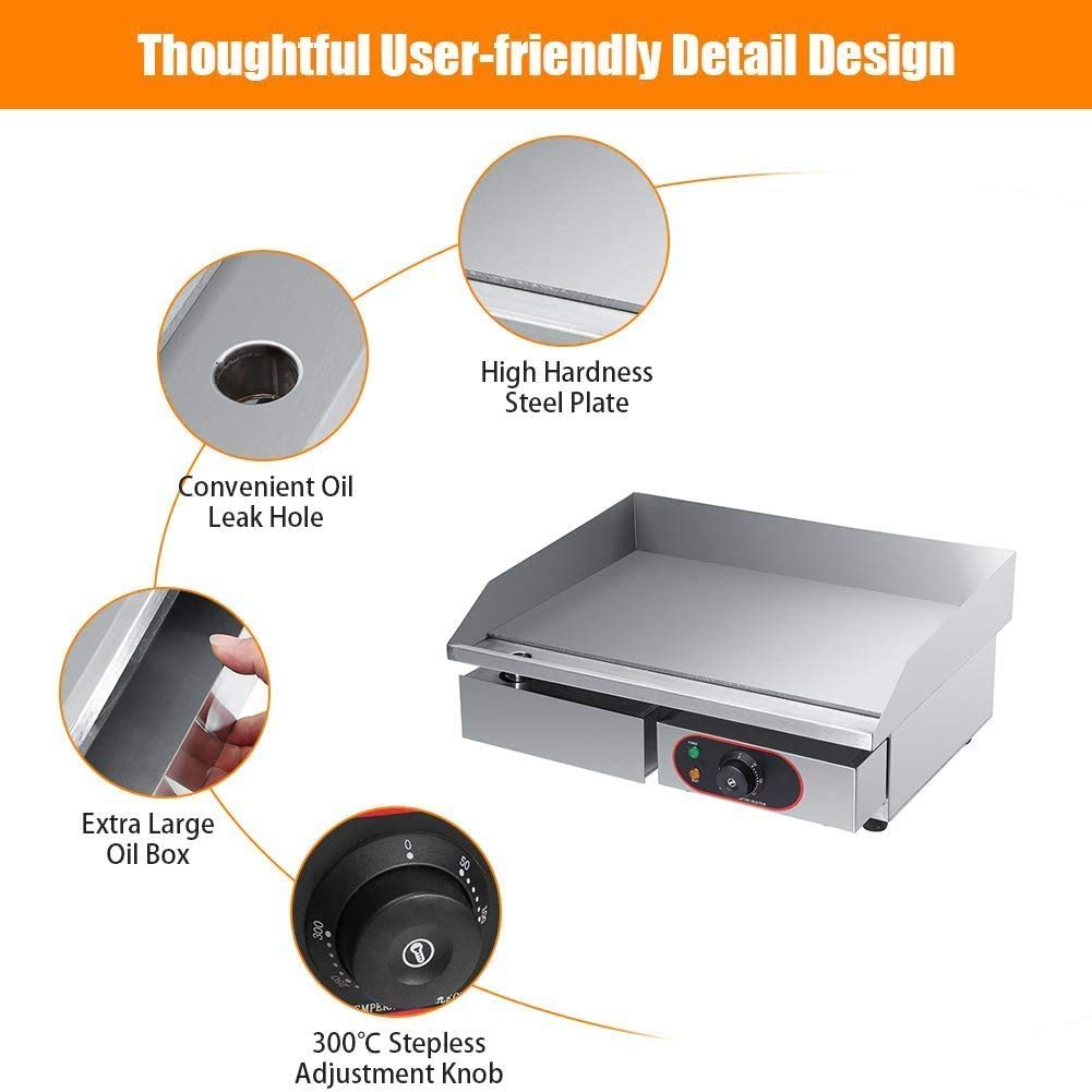 Electric Griddles, Large Electric Griddle Hot Cooking Plate, Commercial