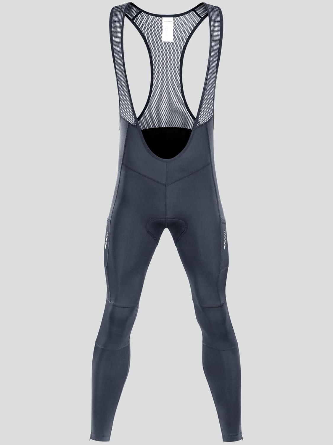 qualidyne メンズ 保温サイクリングビブタイツ、3Dパッド、フリース裏地付きウィンターバイクレギンス 寒い天候でのライディン