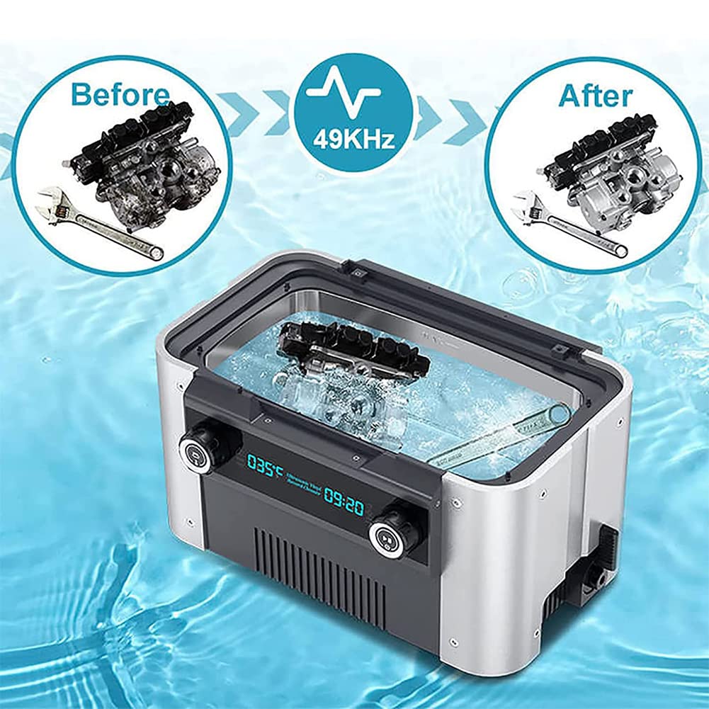 Pulitore portatile per dischi in vinile, macchina per la pulizia di LP con asciugatura automatica, timer e allarme temperatura dell'acqua per una manutenzione efficiente dei dischi