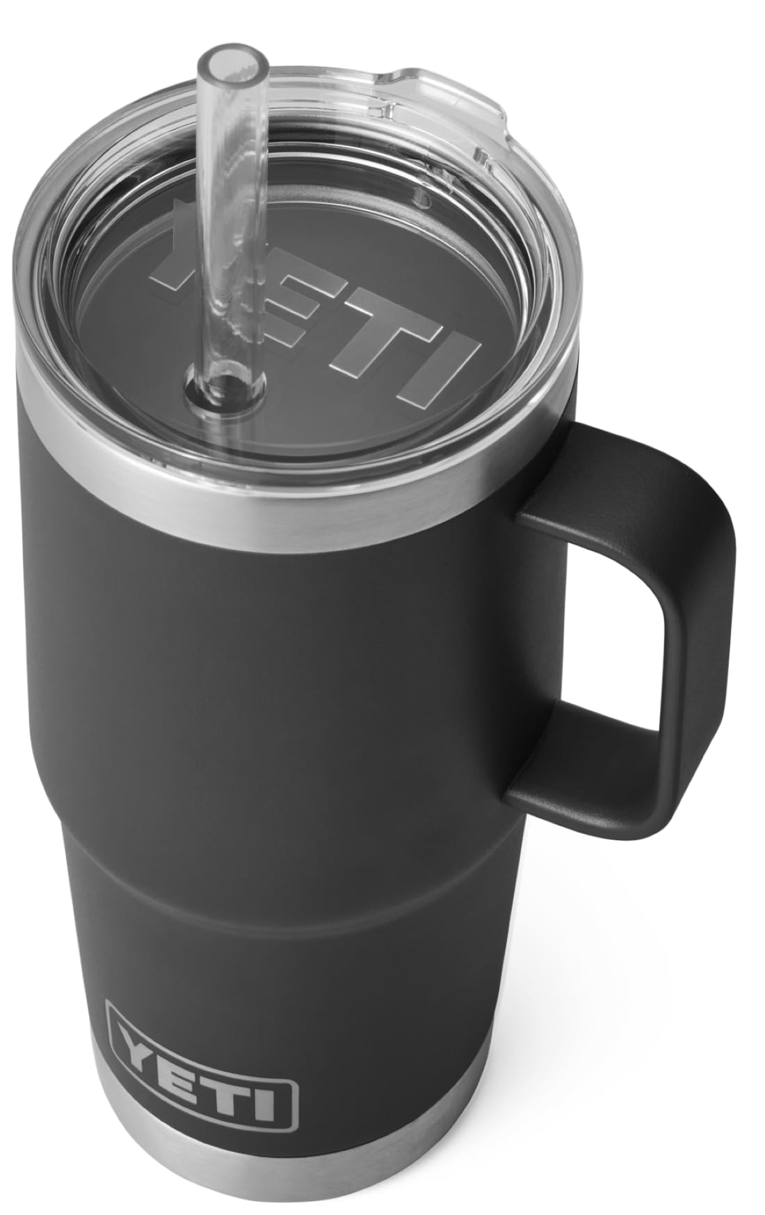 YETI Rambler Trinkbecher Mit Trinkhalmdeckel, Black, 25 oz (739 ml)