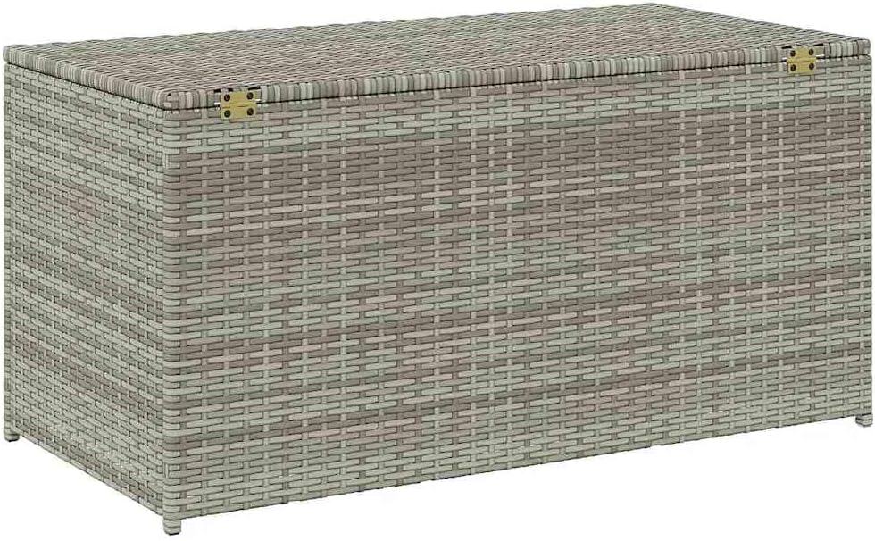 Patio Storage Box Poly Rattan 39.4"x19.7"x19.7" Gray Outdoor Furniture Storage Boxes