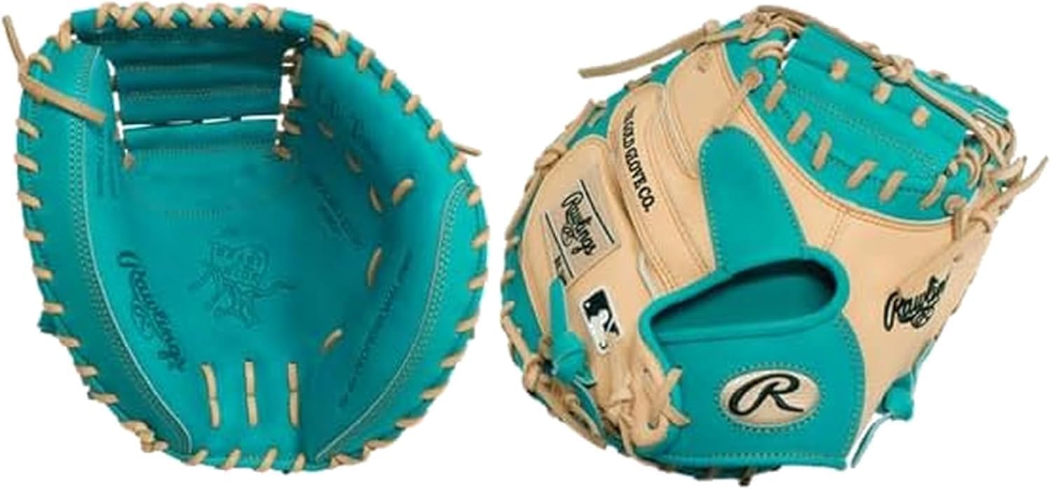 Rawlings Heart of the Hide Speed Shell Baseball Glove – Teal/Blonde – First Base Mitt & Catcher’s Mitt – Pro HOH Leather – Lightweight – RHT & LHT Available