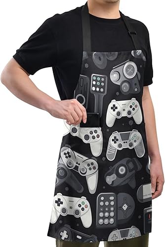 Miniatura 7 de Alice Blue - Delantales de chef de restaurante, delantal de cocina a prueba de agua, delantales con bolsillos para profesores, regalos para chefs