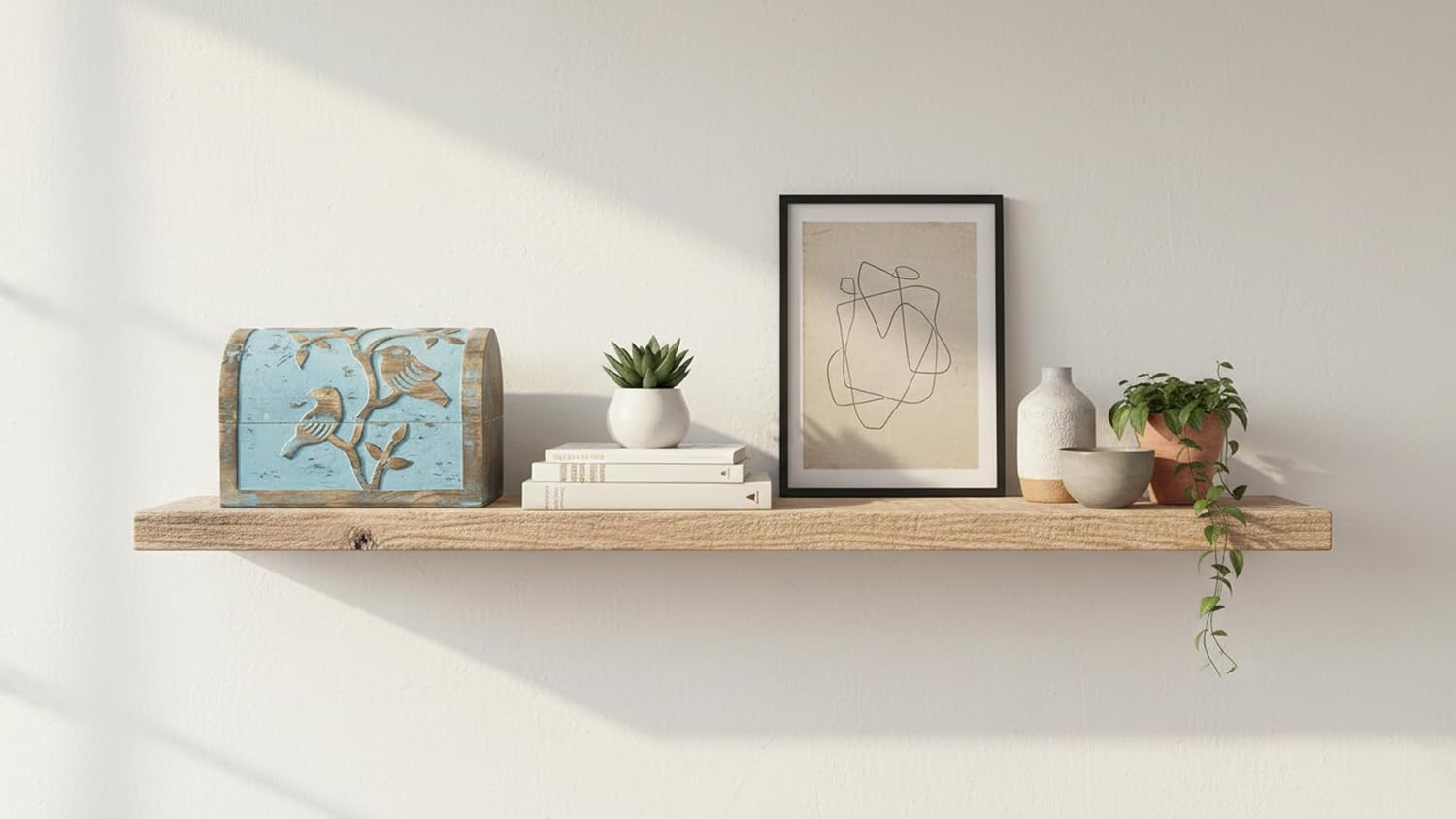 Great Birthday Gift Ideas Handmade Decorative Wooden Jewelry Box Jewelry Organizer Keepsake Box Treasure Chest Trinket Holder Watch Box Storage Lock Box Housewarming Gifts Men Women (Blue Wash Finish)