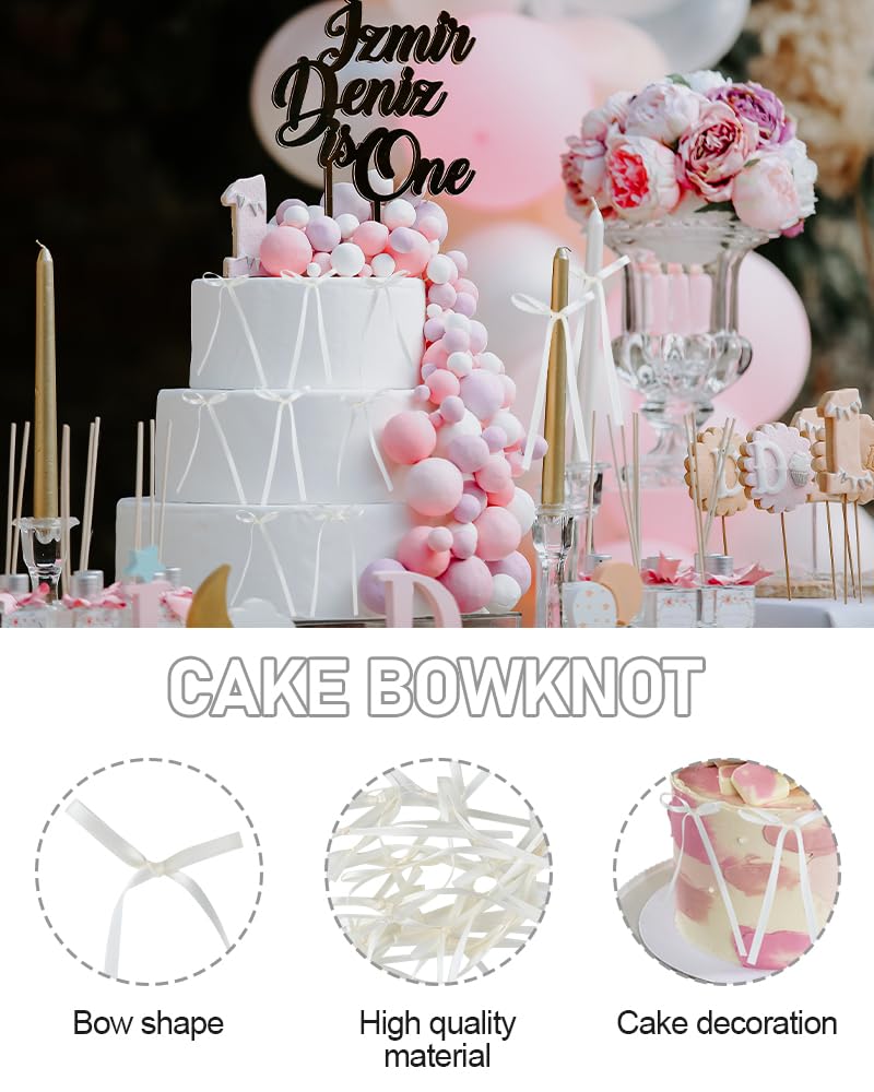 Produktbild von Torten Schleifen Schleifen Dekoration Geburtstag 2 Stück Kuchendekorationen Mit Schleife Vintage Cake Schleifen Cake Topper Blau Taufe Tortendeko Für Geburtstagsfeier, Hochzeit, Party (Blau Cake Decoration