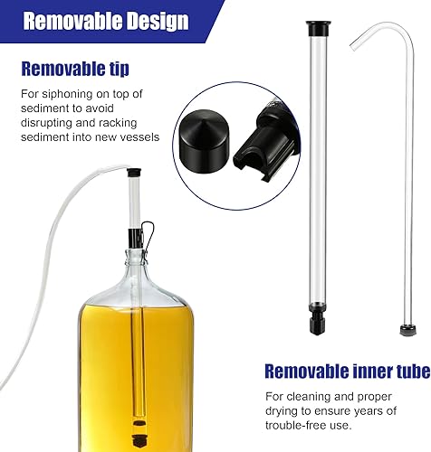 Miniatura 4 de Saillong Sifón para elaboración de vino, bomba de sifón con 6 pies de tubo, varita de embotellado, abrazadera, esclusa de aire de burbujas y tapón