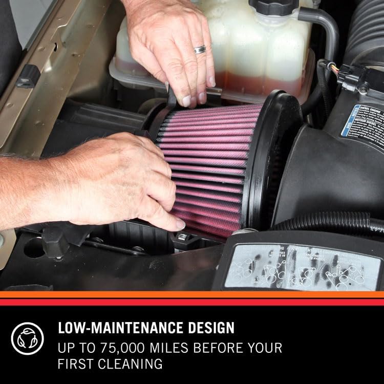 Miniatura 4 de K&N Filtro de aire universal con abrazadera original de alto flujo de por vida alto rendimiento, premium, lavable diámetro de la brida 3.94