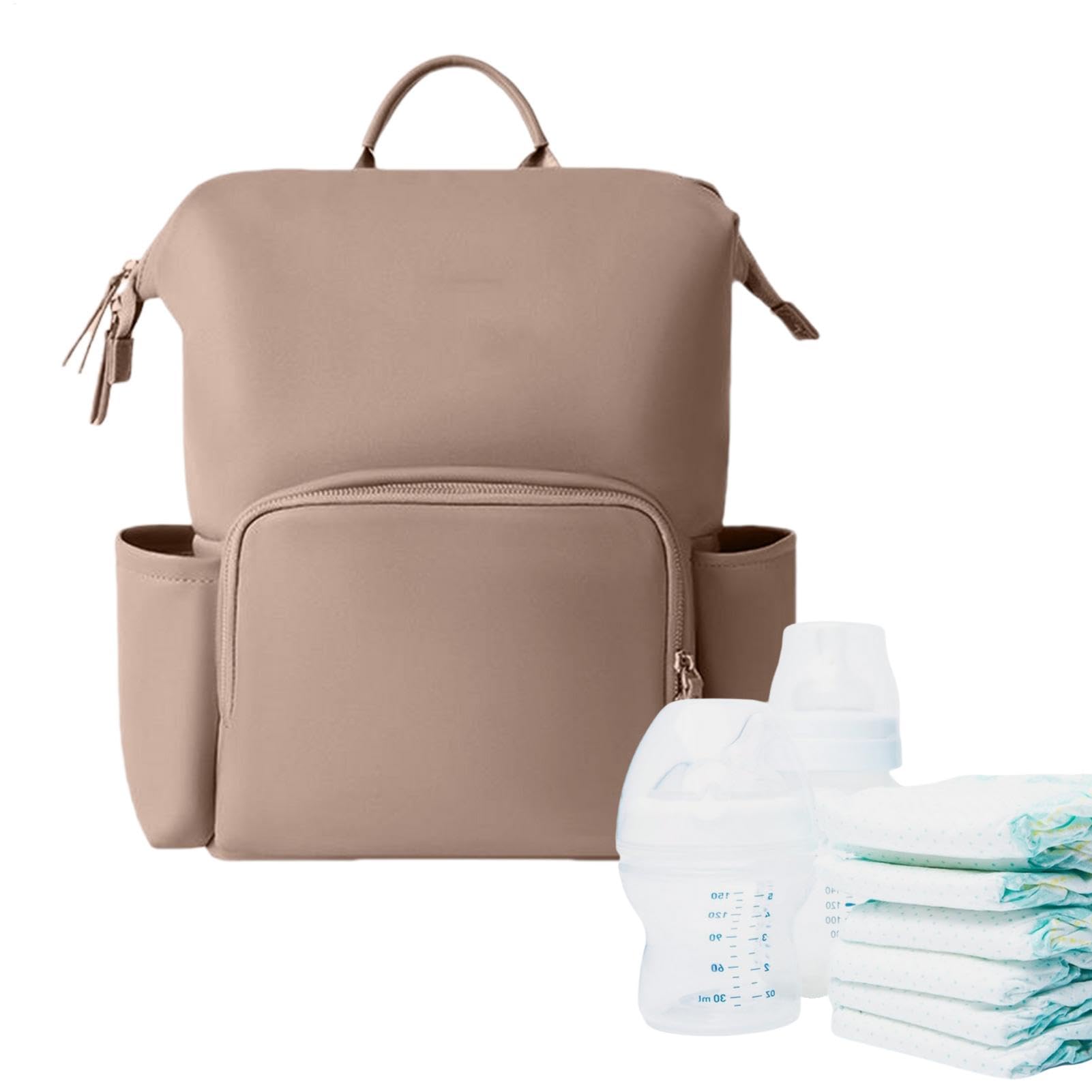 Leder-Rucksack, Leder-Rucksack für Frauen Babybag mit großer Kapazität | Wasserbeständiges PU Leder Rucksack große Kapazität Taschen für die Fahrt im Freien