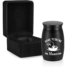 SOITIS Gone Fishing Small Urns for Human Ashes Keepsake with Gift Box Urns