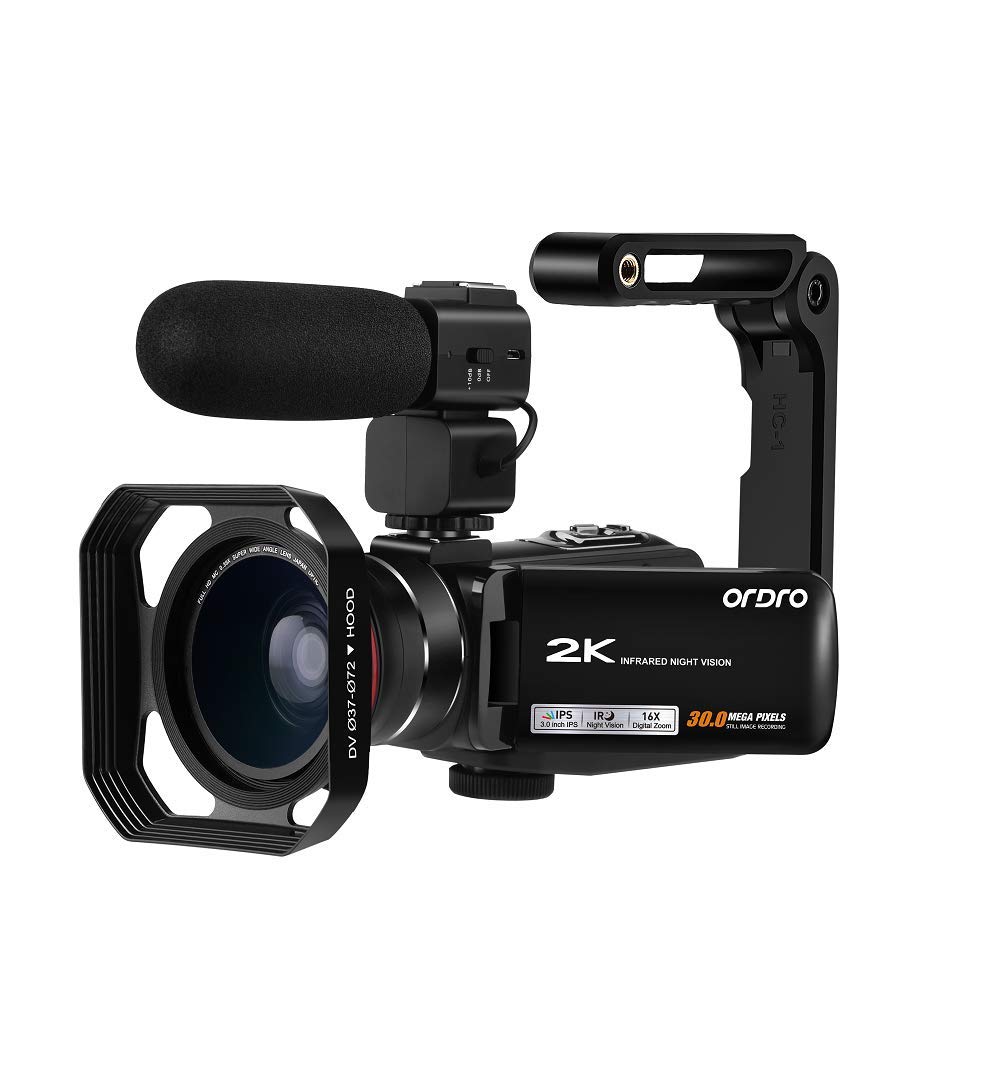 2K Camcorder Video Camera ORDRO Vlogging Camera for YouTube WiFi HD Video Camcorder IR Night Vision 