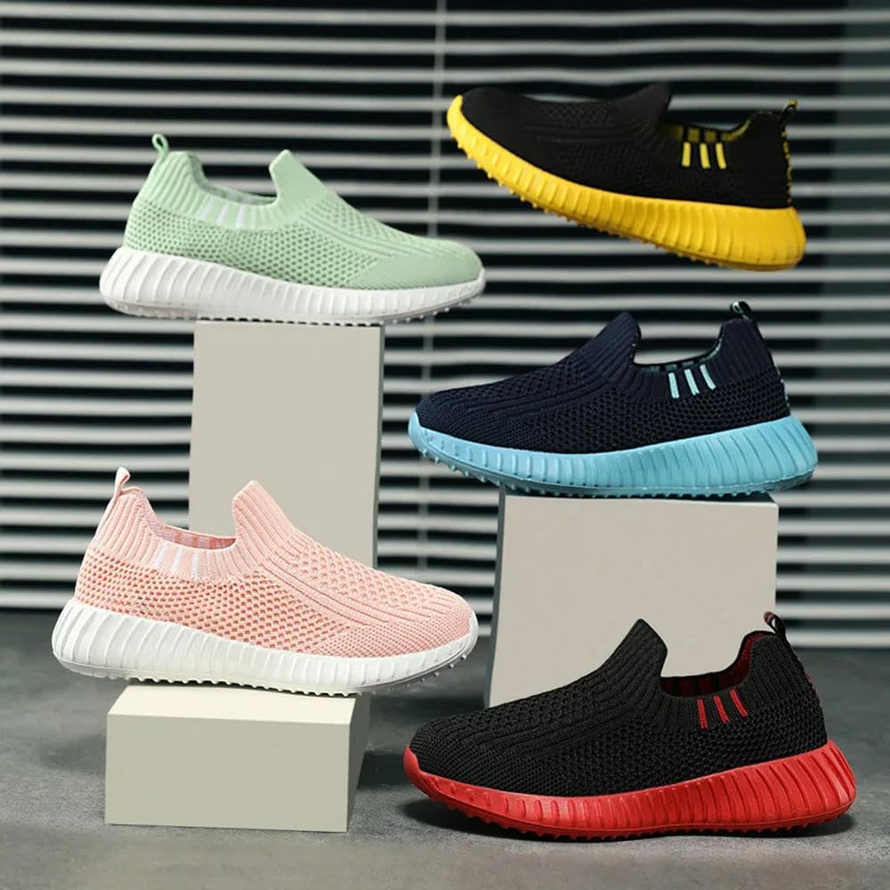 ZBDP buty dziecięce chłopcy bieganie sport dzieci skarpetki trampki duże dziewczyny oddychająca siatka szkoła miękka podeszwa na co dzień chodzenie tenis, Jasnozielony, 36.5 EU