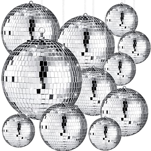 Libima 12 Pack Large Disco Ball Set (8", 6", 4", 3")