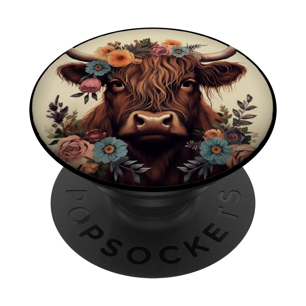 Highland Cattle Farmer Scottist Highland Cow Lover PopSockets Adhesive PopGrip
