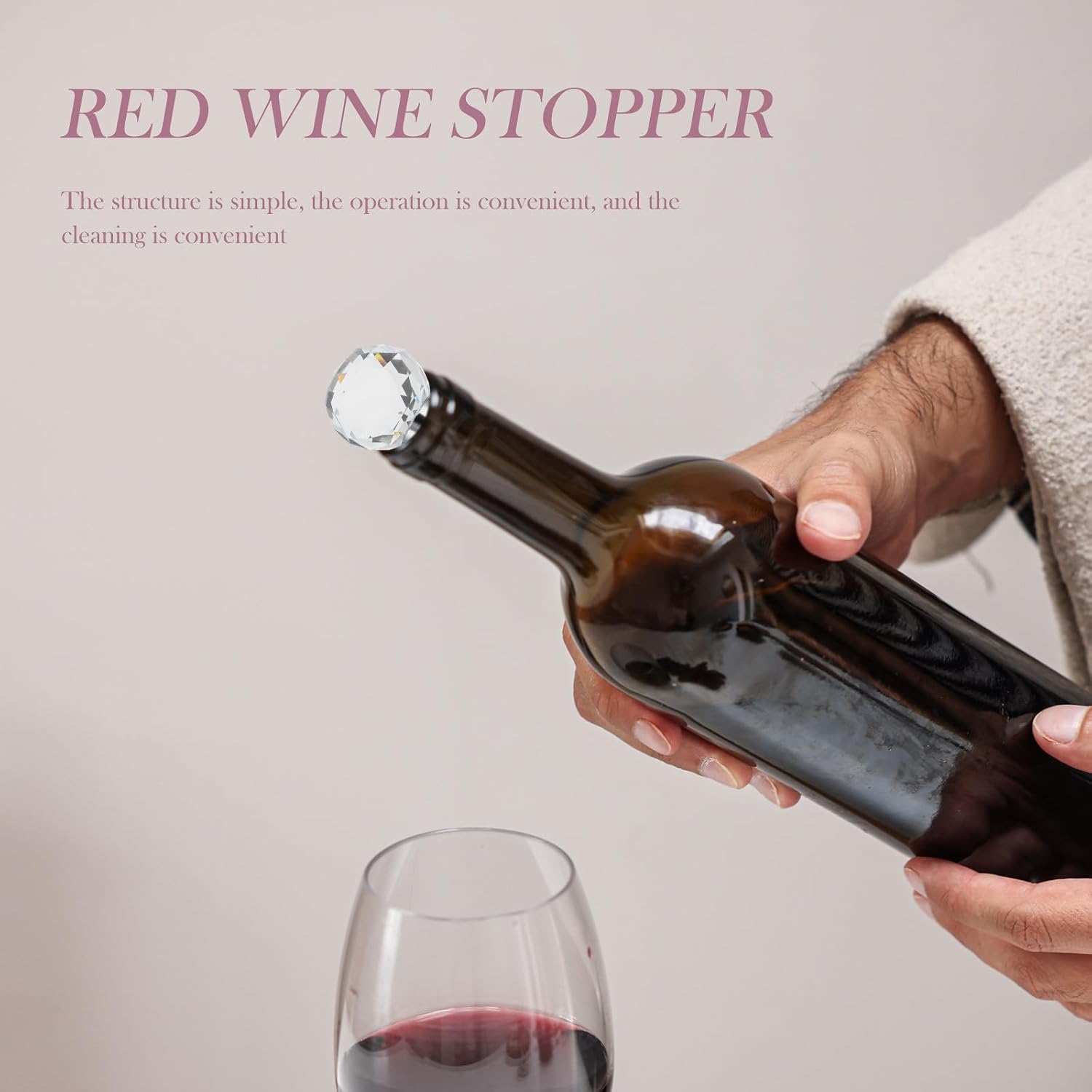 2pcs Wine Bottle Plug Crystal Alloy Sealing Stopper