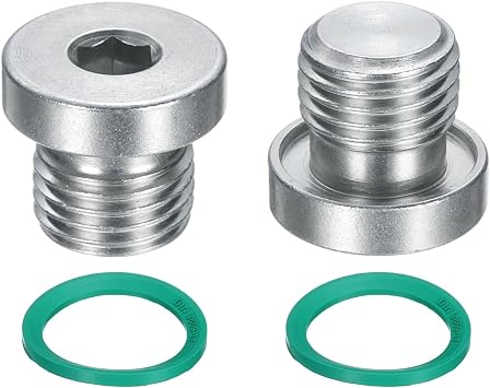 sourcing map 2Pcs M14x1.5 Inner Hex Head Pipe Fitting Plug
