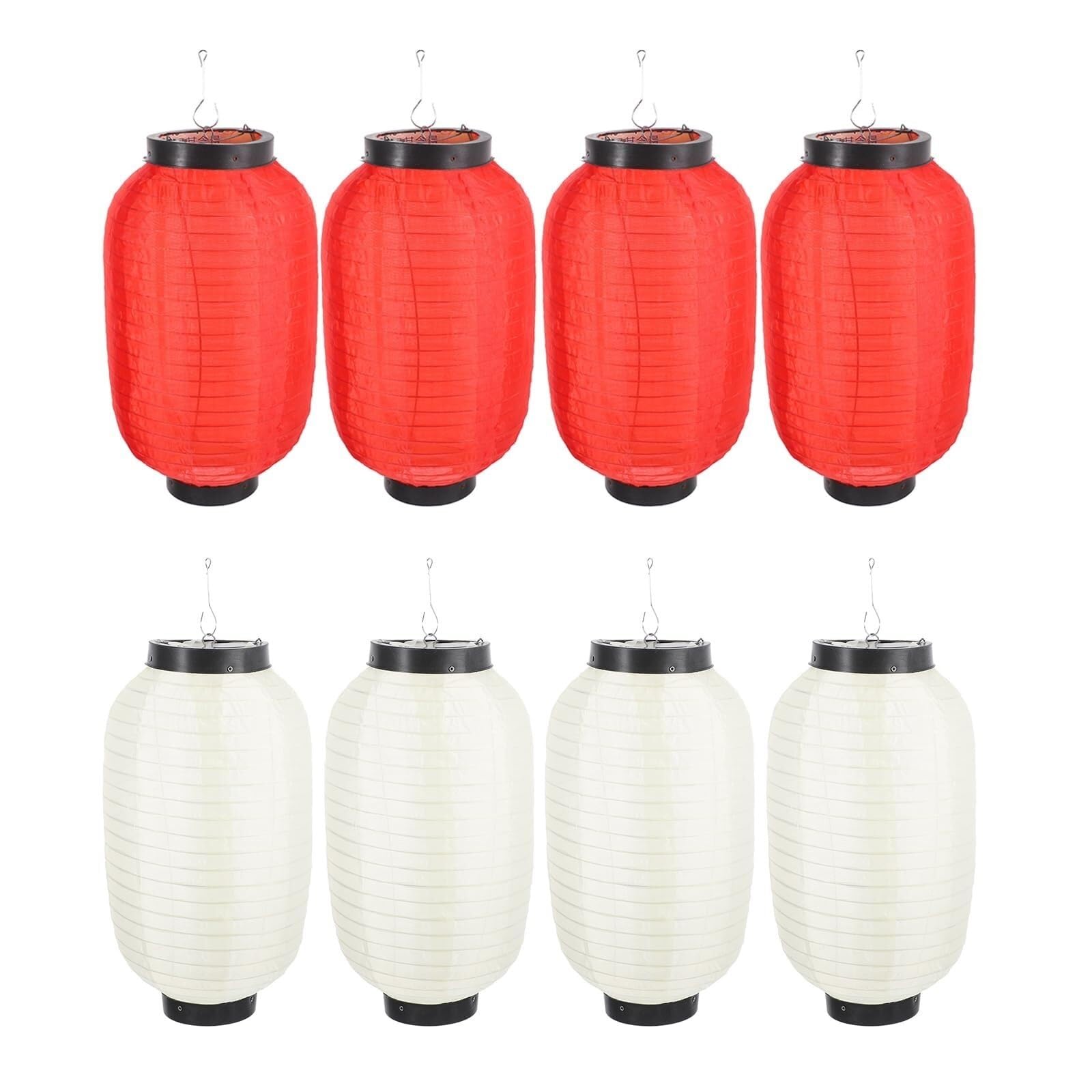 Asian Lantern, 8Pcs Japanese Style Silk Lantern Foldable Traditional Hanging for Sushi Bar Restaurant Indoor Outdoor Decor